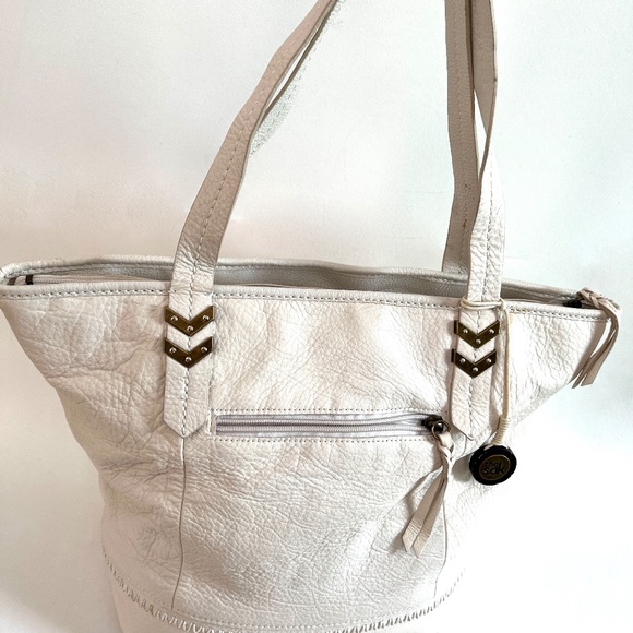😍🌻 THE SAK   Tote Shoulder Handbag in Ivory White Genuine Leather - Picture 3 of 13